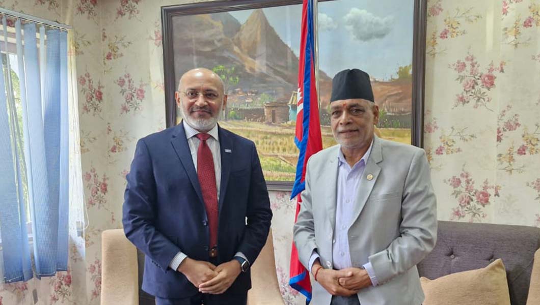 कृषि मन्त्री अधिकारी र विश्व खाद्य कार्यक्रमका  प्रतिनिधिबीच भेटवार्ता