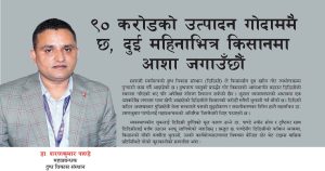 ९० करोडको उत्पादन गोदाममै छ, दुई महिनाभित्र किसानमा आशा जगाउँछौं